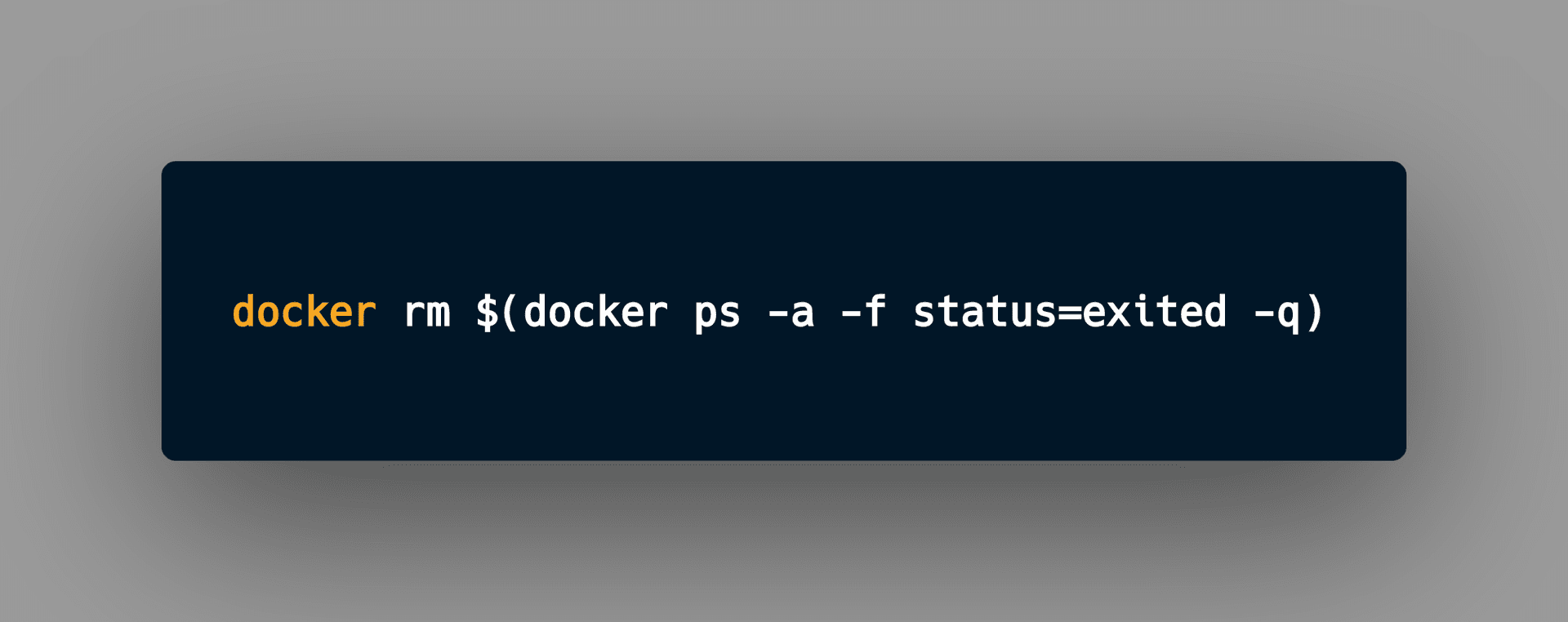 Code snippet of the docker rm command combined with docker ps filtered on exited containers