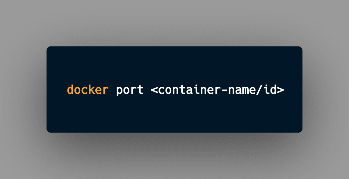 Code snippet of the docker port command taking a container name or id