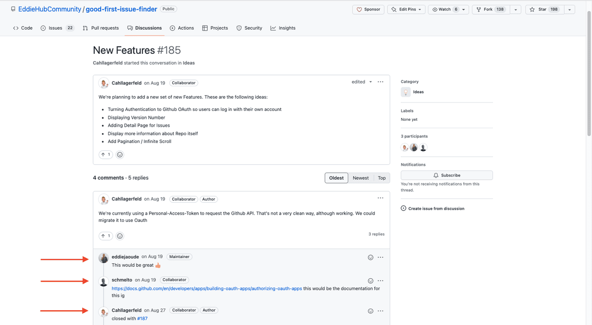 GitHub Discussion in EddieHub