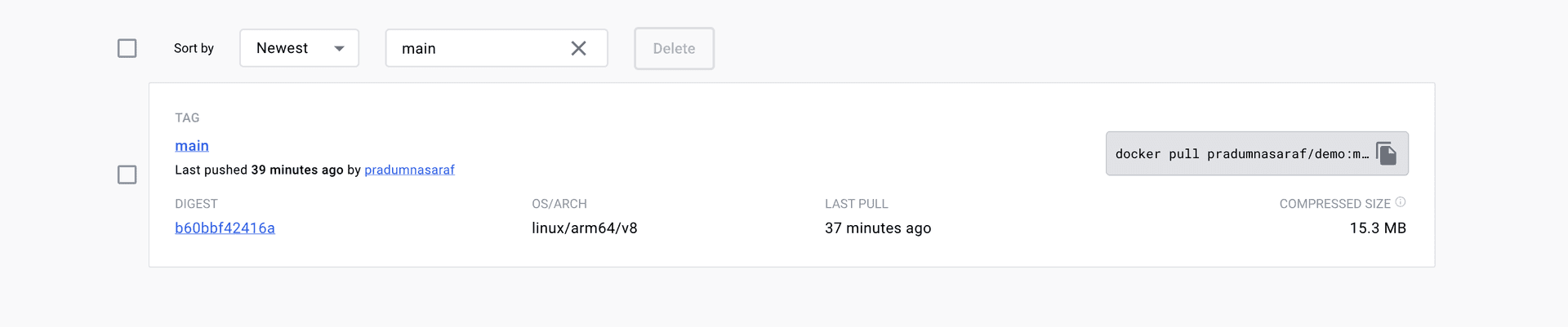 DockerHub Image Dashboard