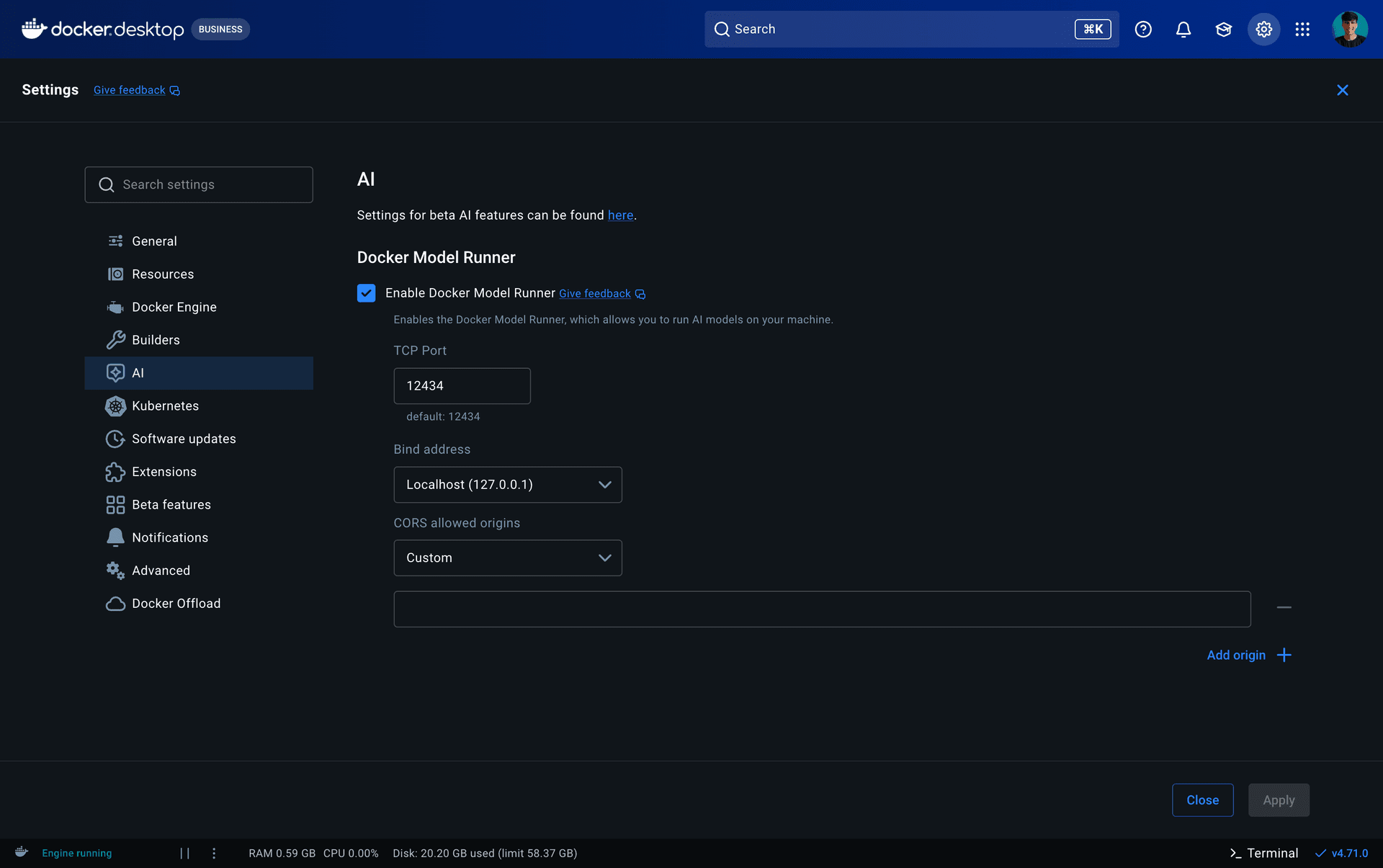 docker desktop screenshot