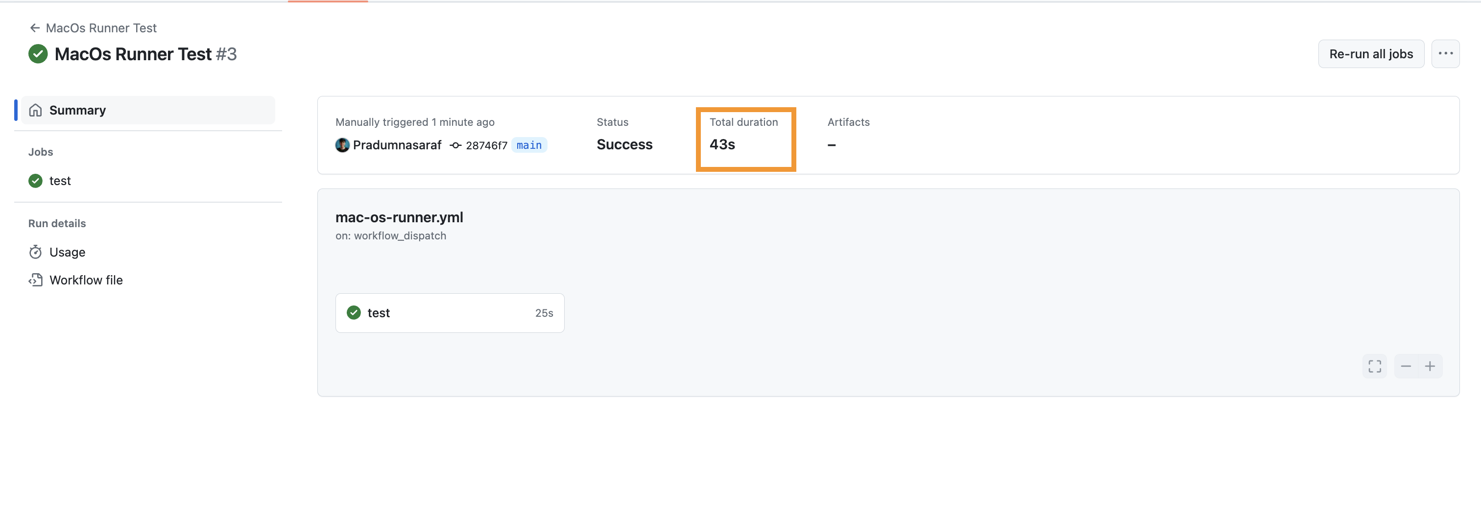 macos workflow result