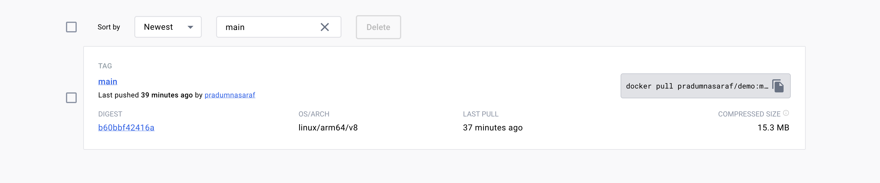 DockerHub Image Dashboard