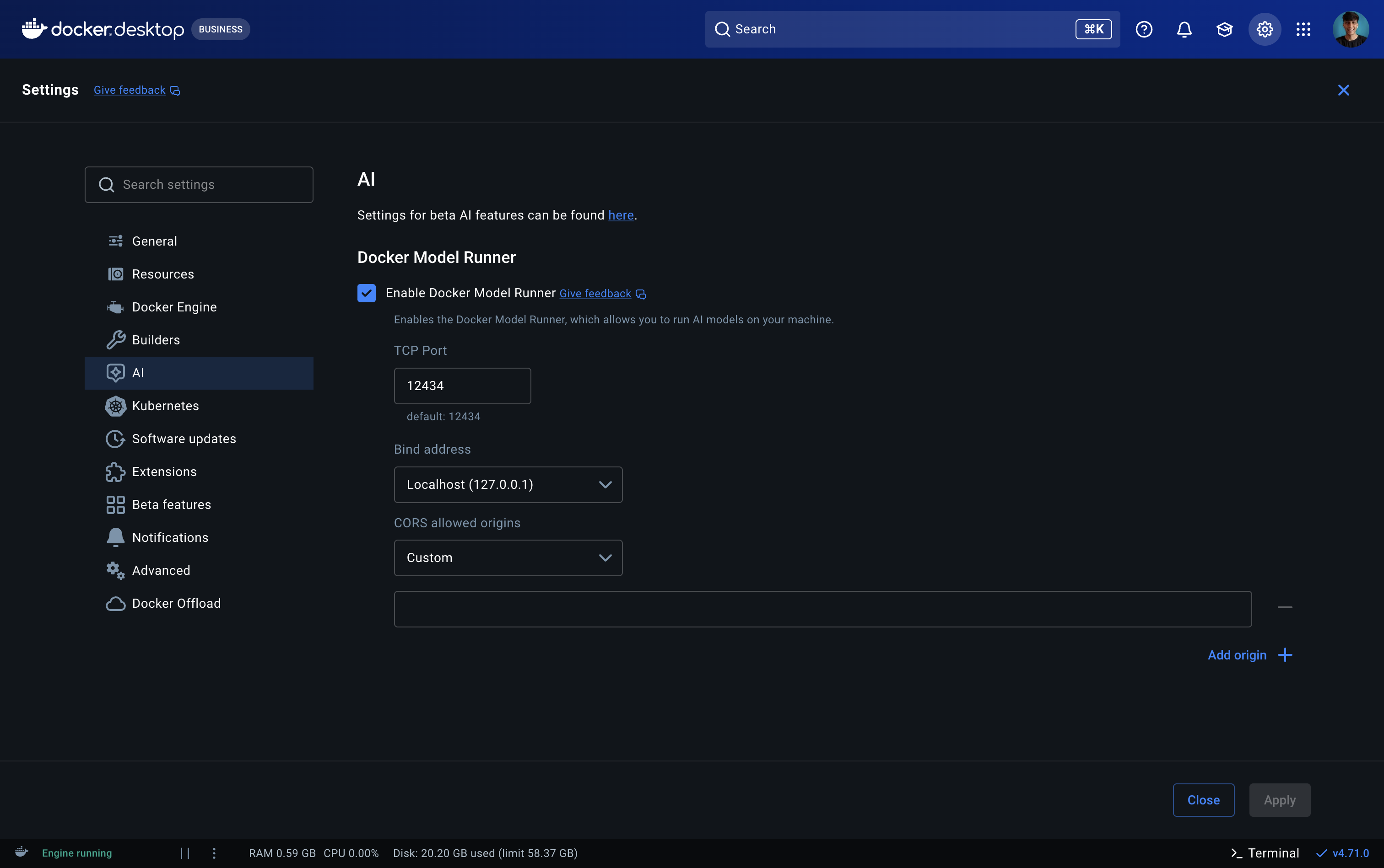 docker desktop screenshot
